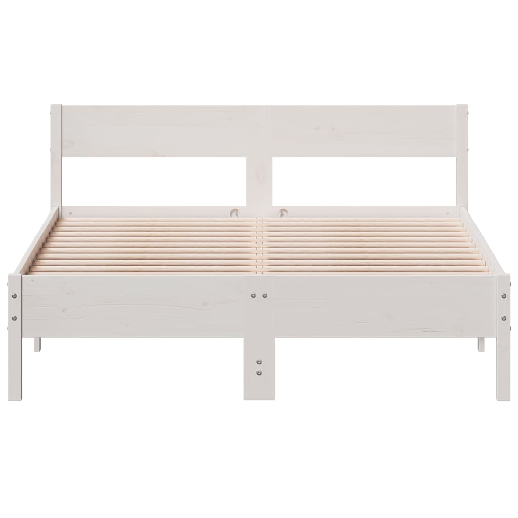 vidaXL Estructura de cama sin colchón madera de pino blanca 120x200 cm