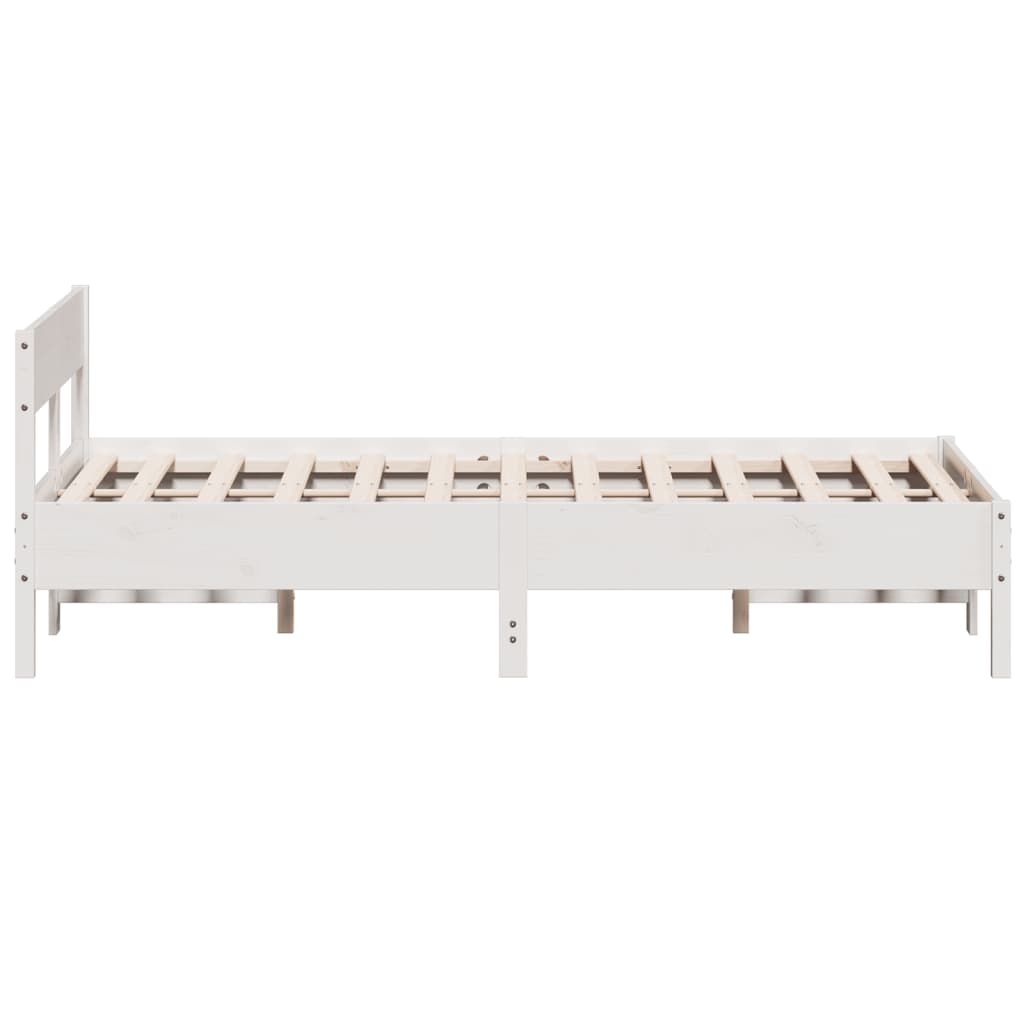 vidaXL Estructura de cama sin colchón madera de pino blanca 120x200 cm