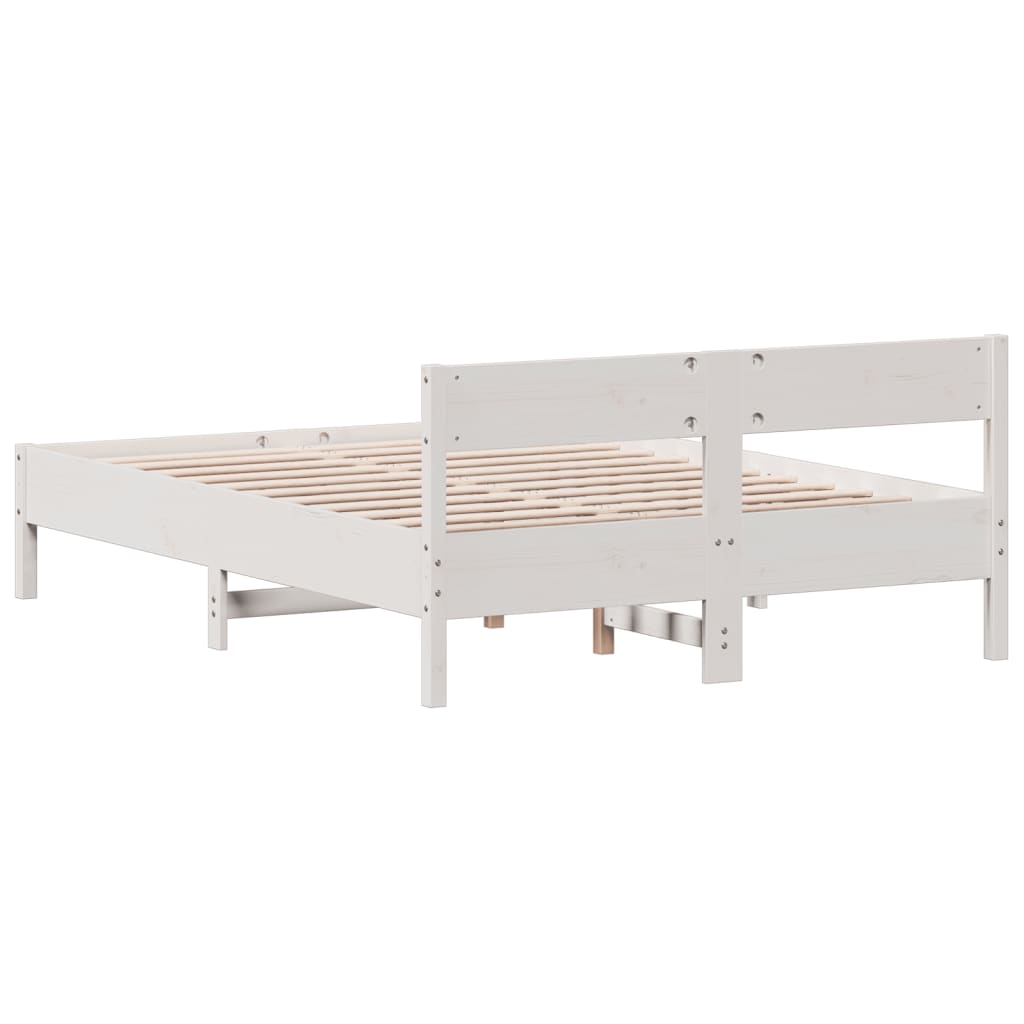 vidaXL Estructura de cama sin colchón madera de pino blanca 120x200 cm