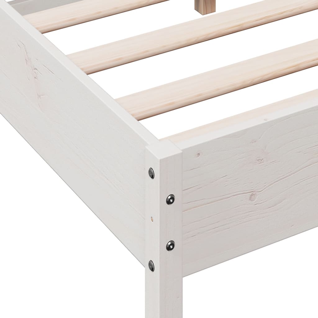 vidaXL Estructura de cama sin colchón madera de pino blanca 120x200 cm