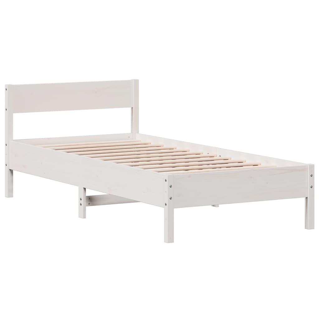 vidaXL Estructura cama sin colchón madera maciza pino blanca 100x200cm