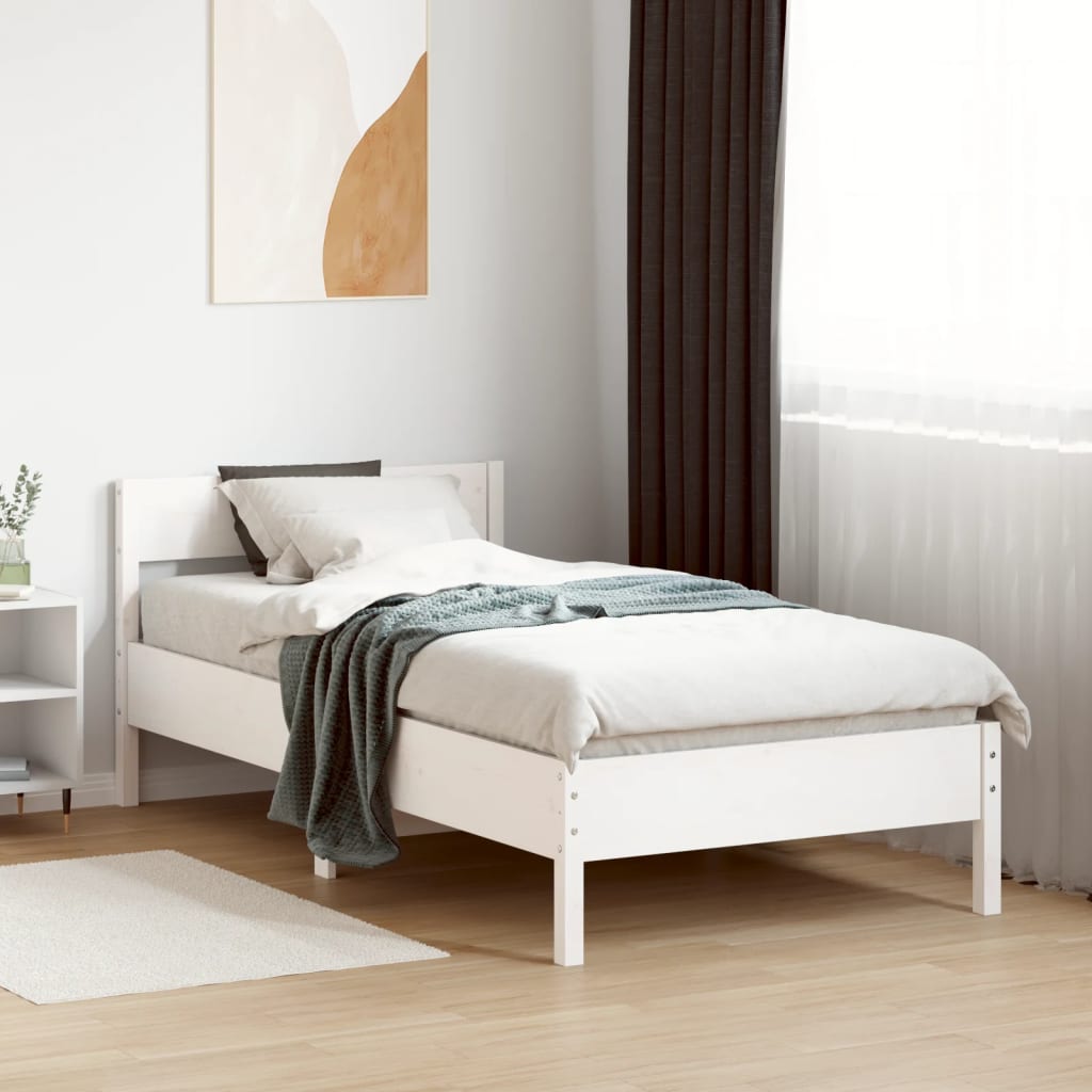 vidaXL Estructura cama sin colchón madera maciza pino blanca 100x200cm