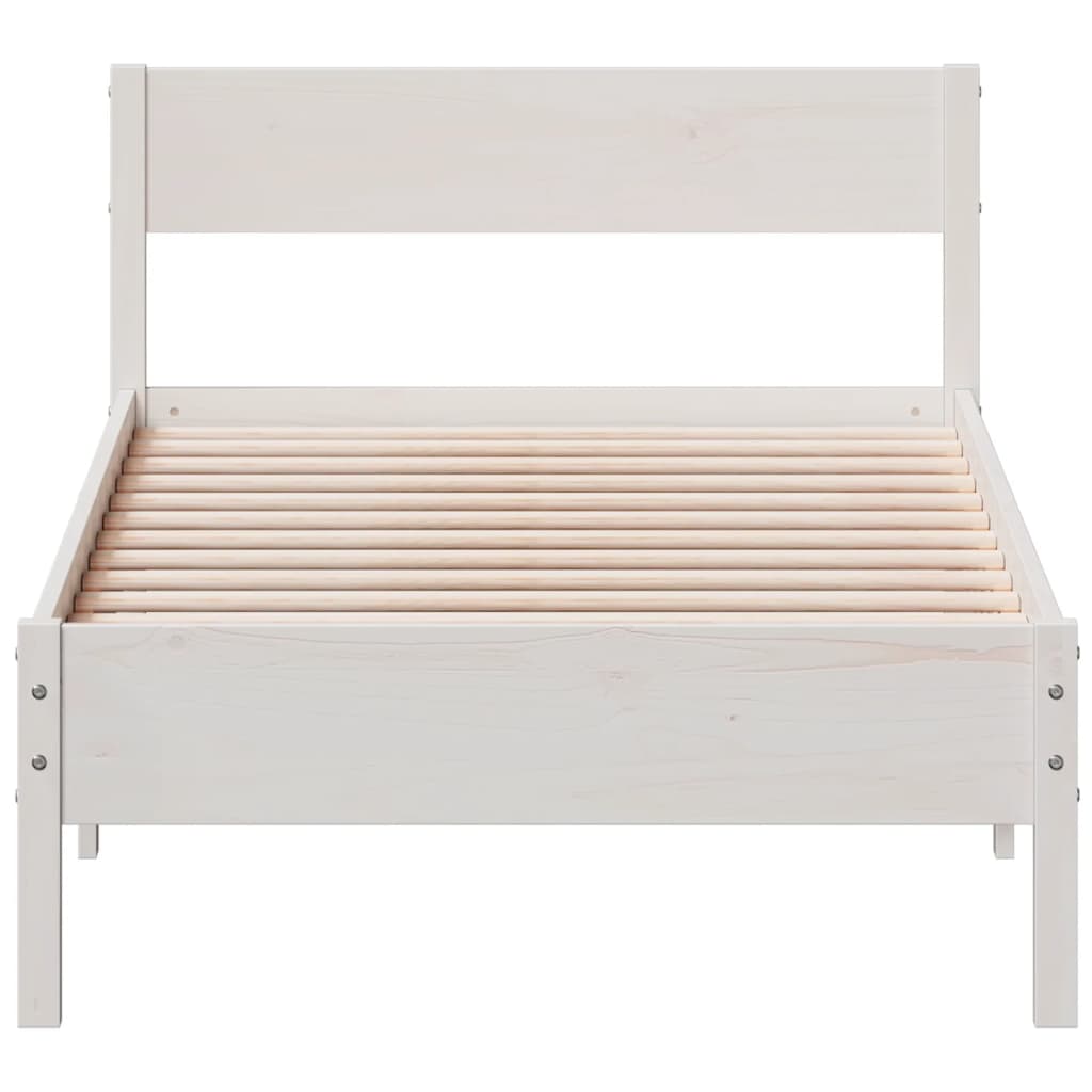 vidaXL Estructura de cama sin colchón madera de pino blanca 90x200 cm