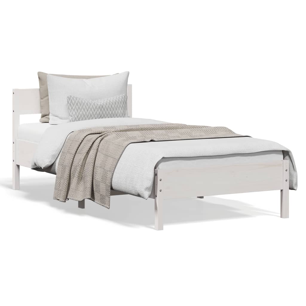 vidaXL Estructura de cama sin colchón madera de pino blanca 90x200 cm