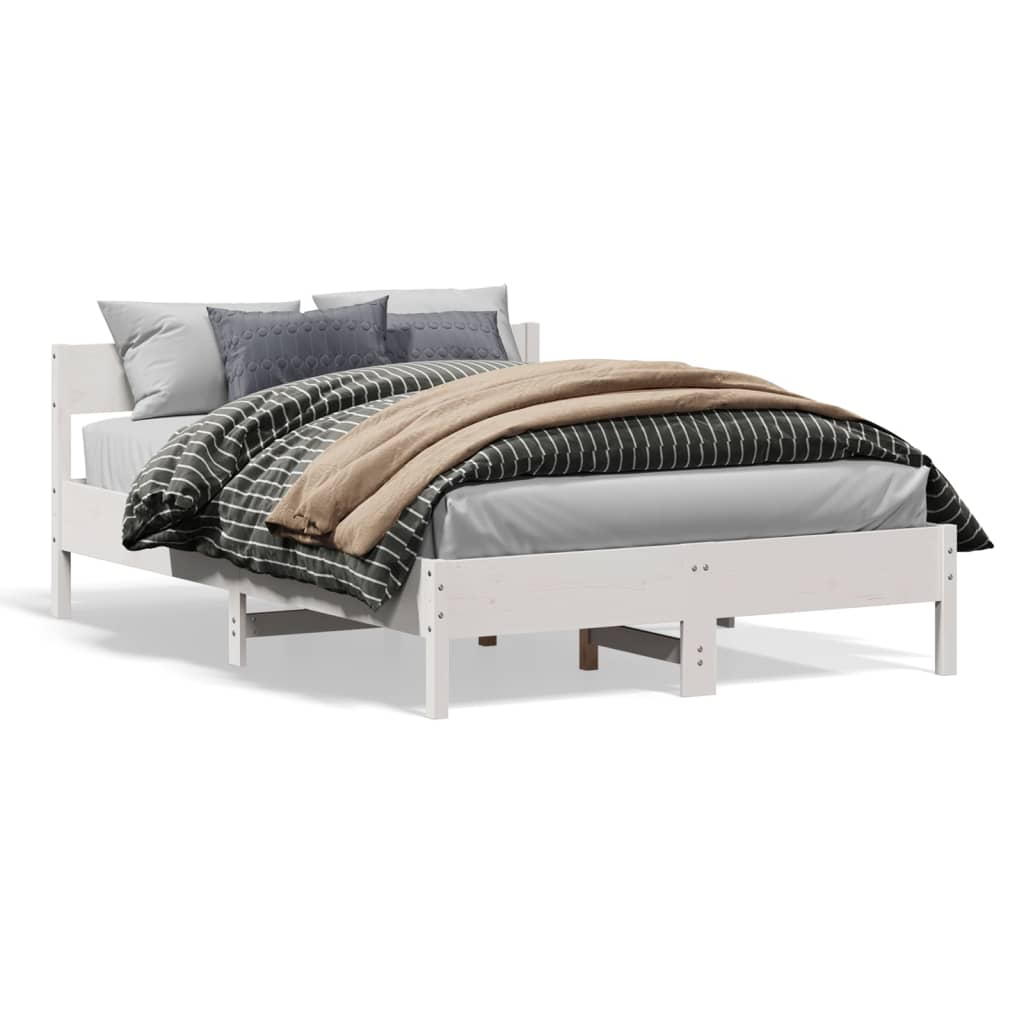 vidaXL Estructura de cama sin colchón madera maciza blanca 120x190 cm