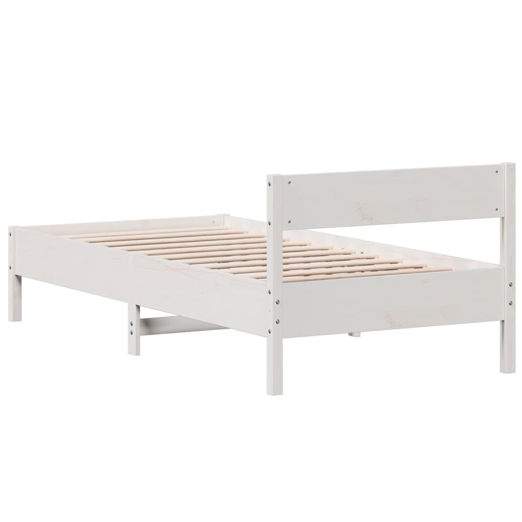 vidaXL Estructura de cama sin colchón madera maciza blanca 90x190 cm