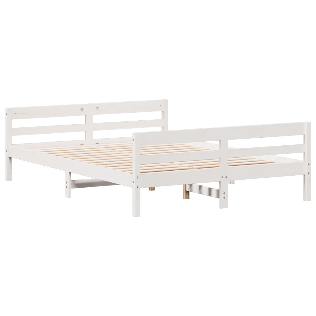 vidaXL Estructura de cama sin colchón madera de pino blanca 120x200 cm