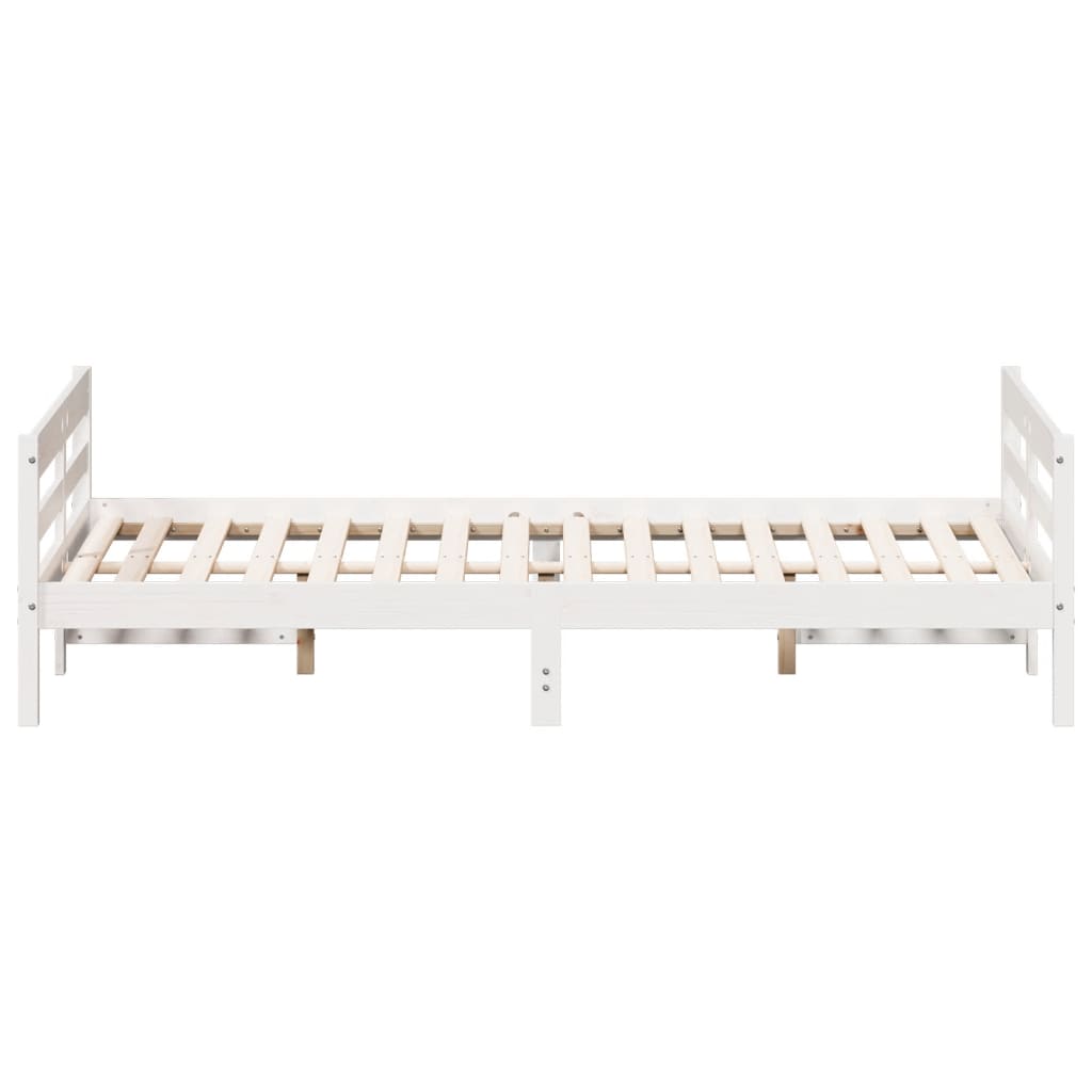 vidaXL Estructura de cama sin colchón madera de pino blanca 120x200 cm