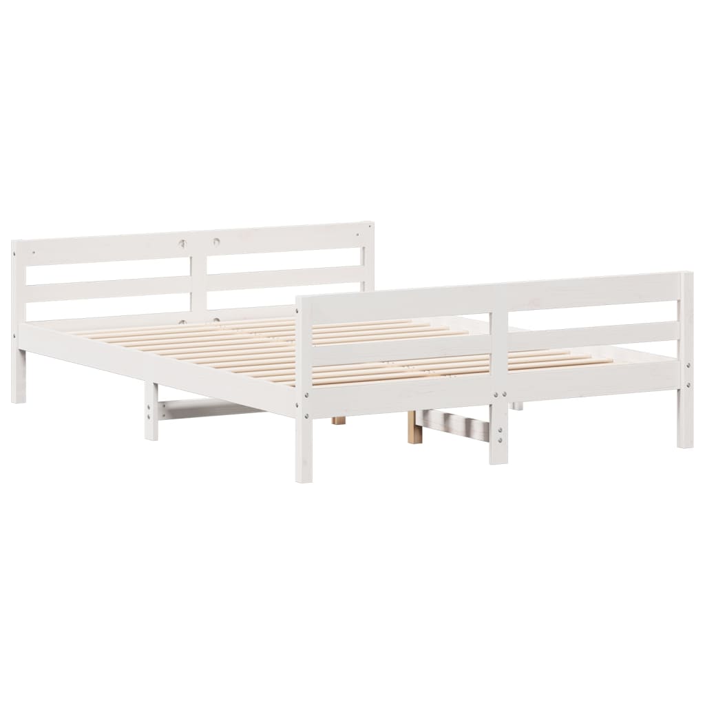 vidaXL Estructura de cama sin colchón madera de pino blanca 120x200 cm