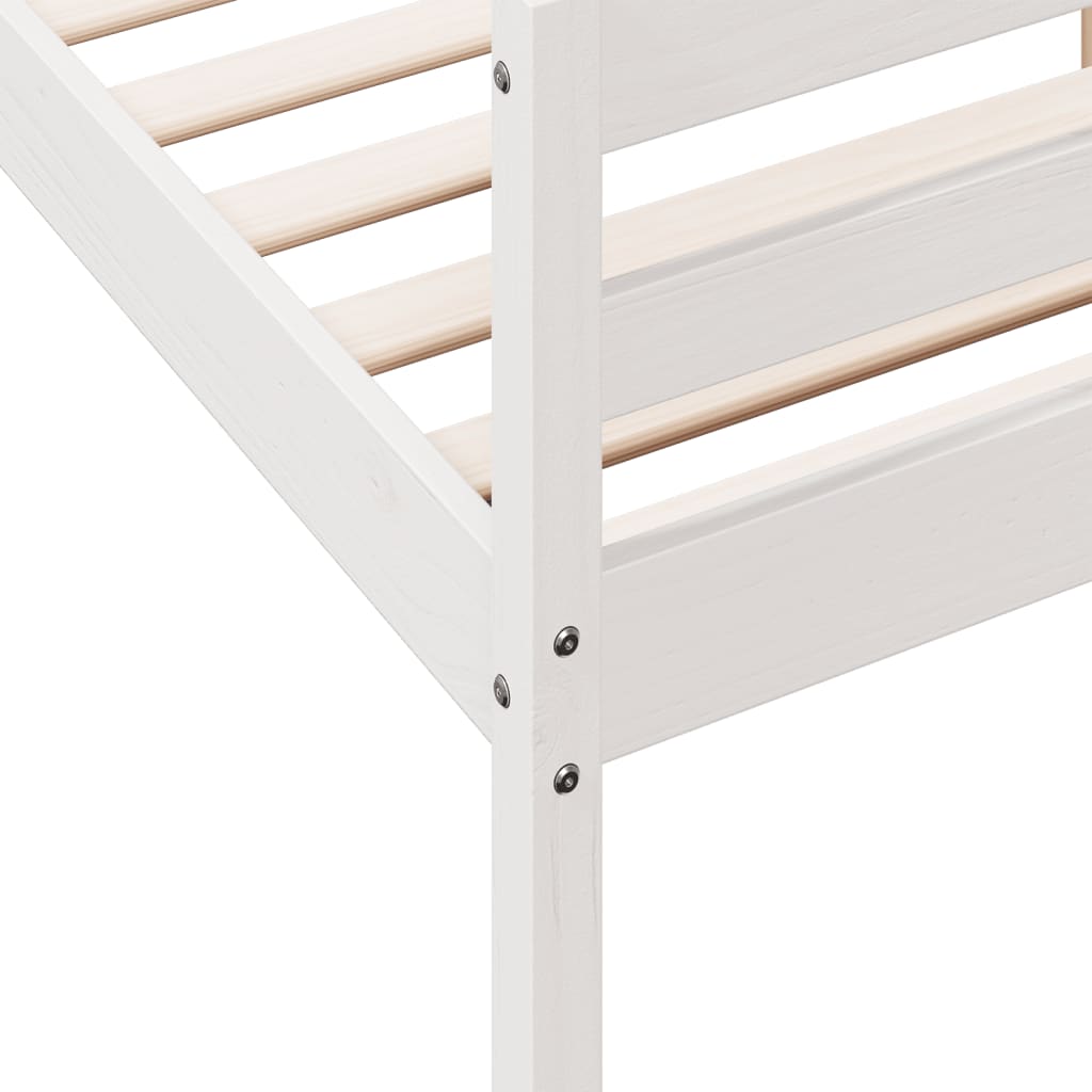 vidaXL Estructura de cama sin colchón madera de pino blanca 120x200 cm