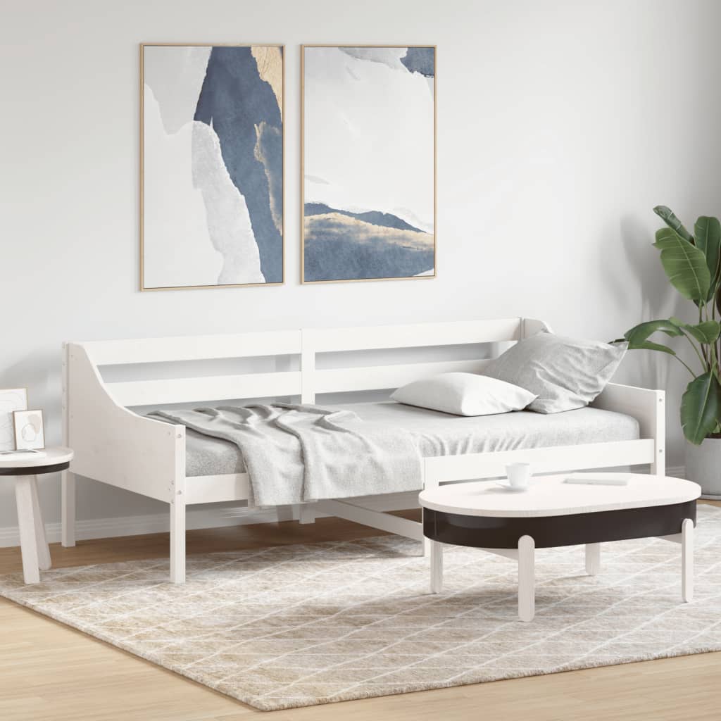 vidaXL Sofá cama sin colchón madera maciza de pino blanco 80x200 cm