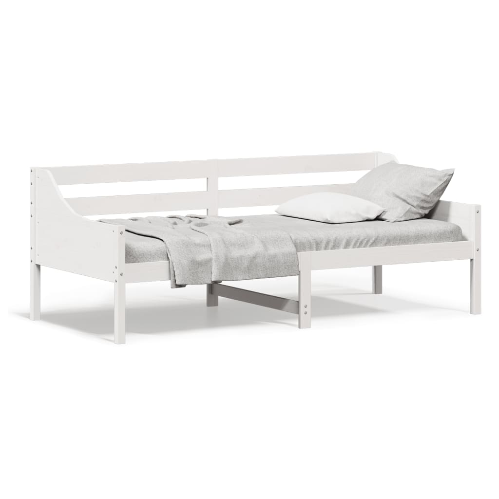 vidaXL Sofá cama de madera maciza de pino blanco 100x200 cm