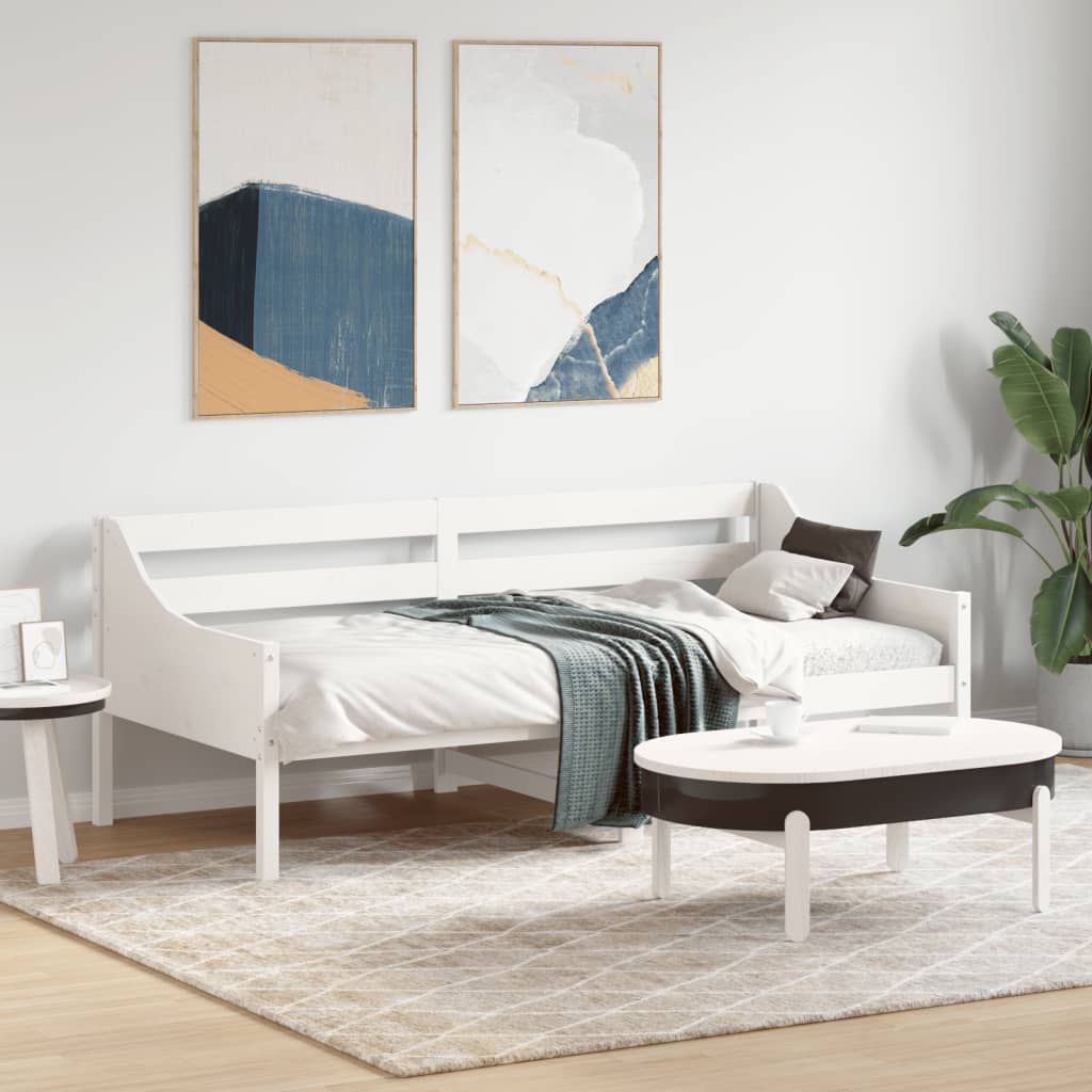 vidaXL Sofá cama sin colchón madera maciza de pino blanco 90x190 cm