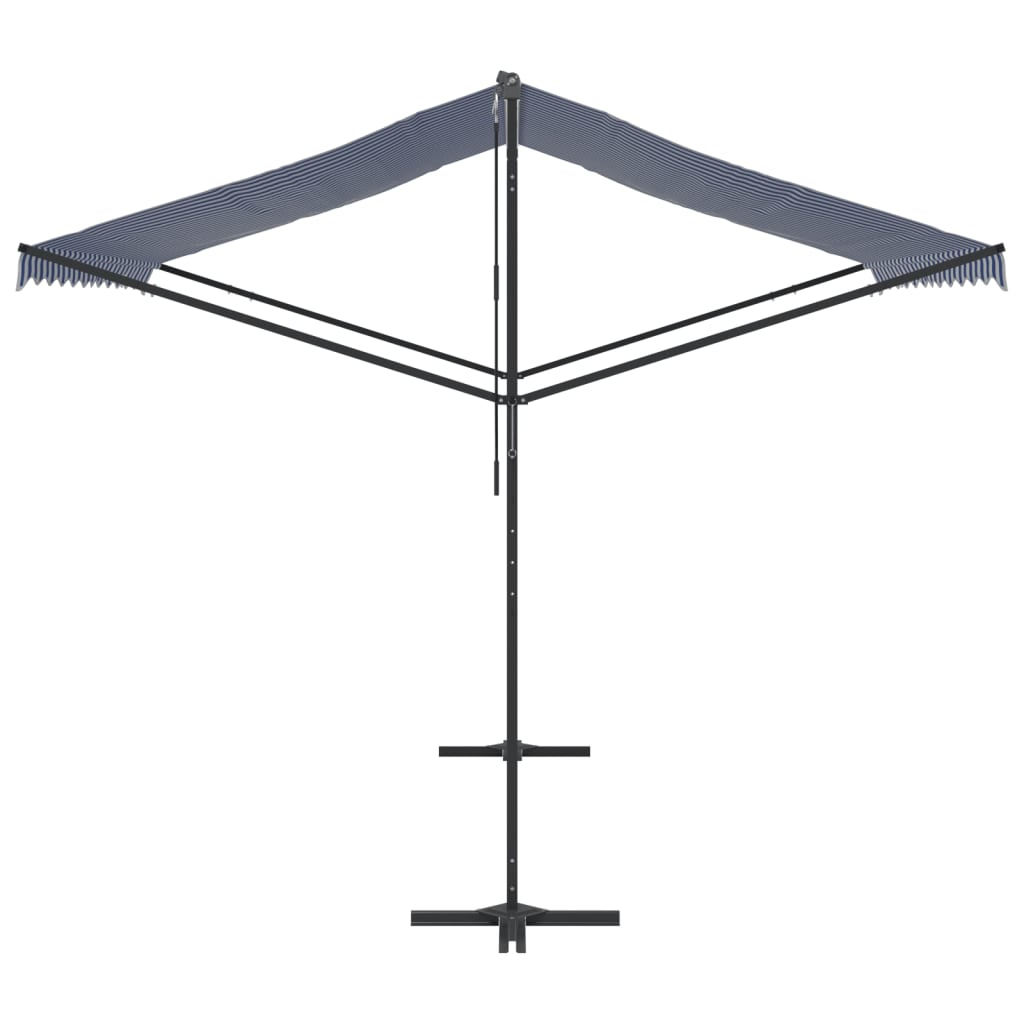 vidaXL Toldo de pie tela y acero azul y blanco 300x300 cm