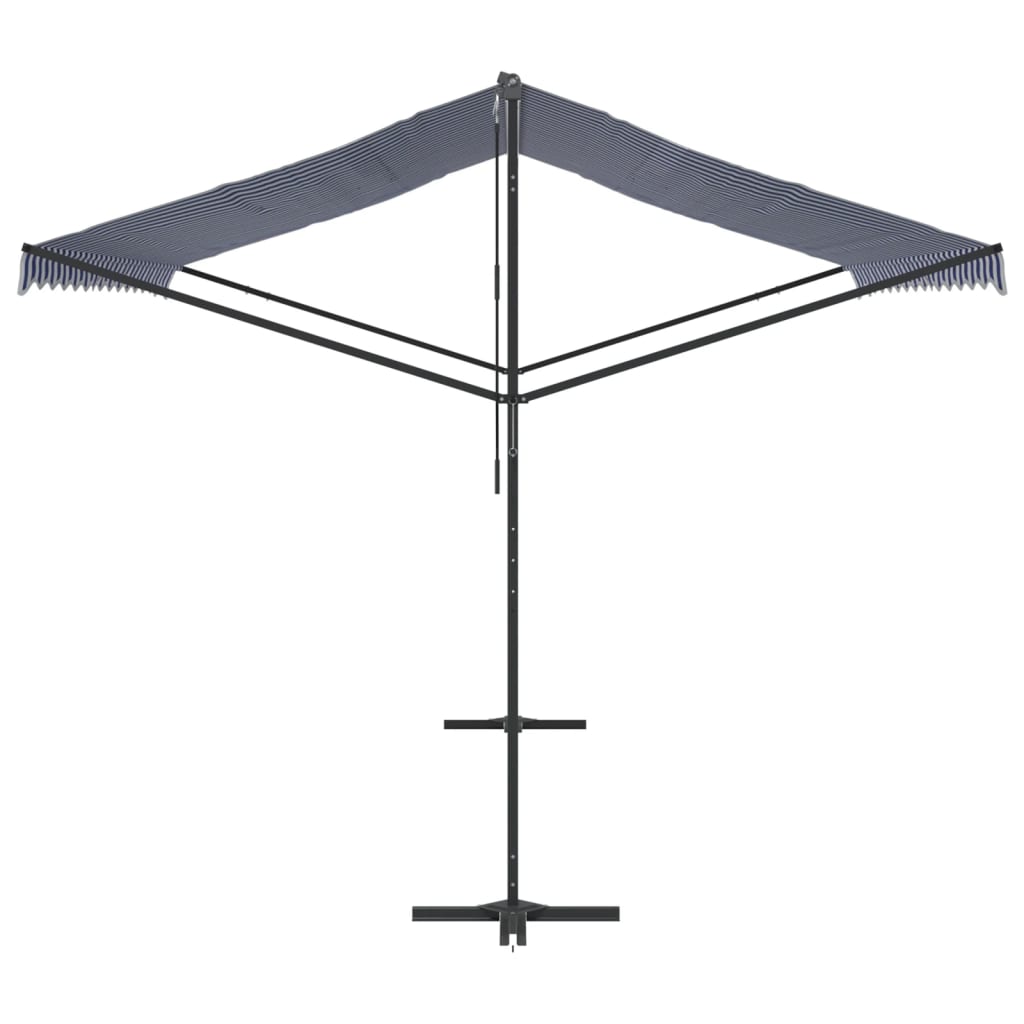 vidaXL Toldo de pie tela y acero azul y blanco 400x300 cm