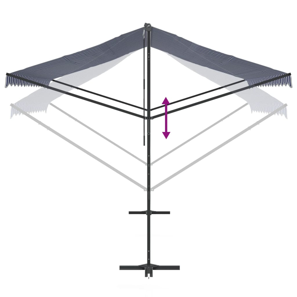 vidaXL Toldo de pie tela y acero azul y blanco 400x300 cm