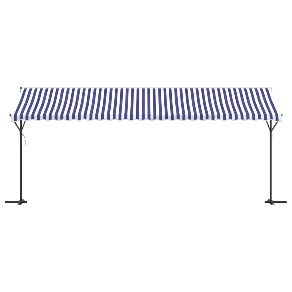 vidaXL Toldo de pie tela y acero azul y blanco 600x300 cm