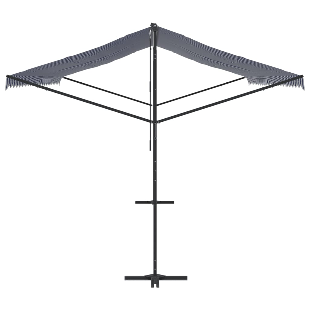 vidaXL Toldo de pie tela y acero azul y blanco 600x300 cm