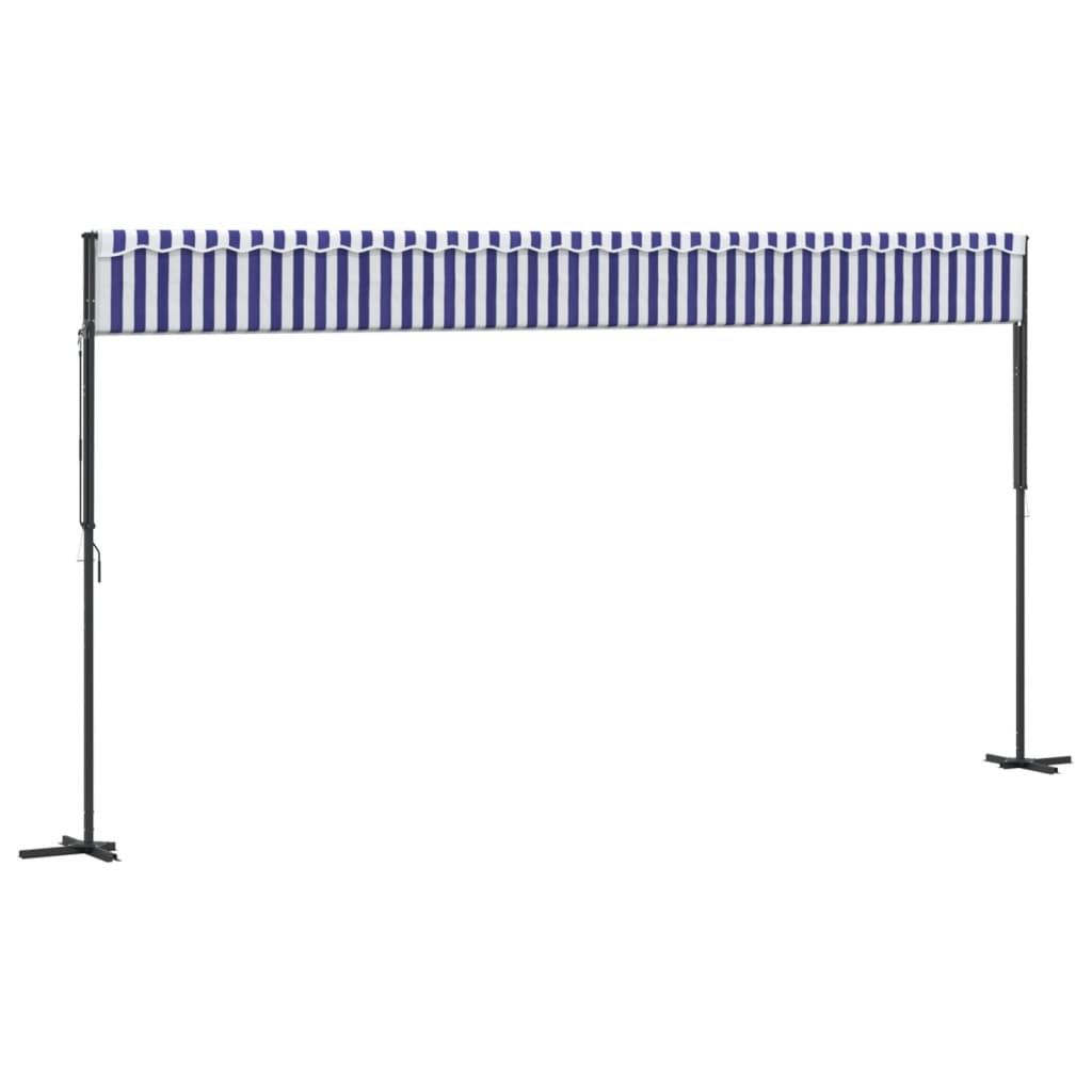 vidaXL Toldo de pie tela y acero azul y blanco 600x300 cm