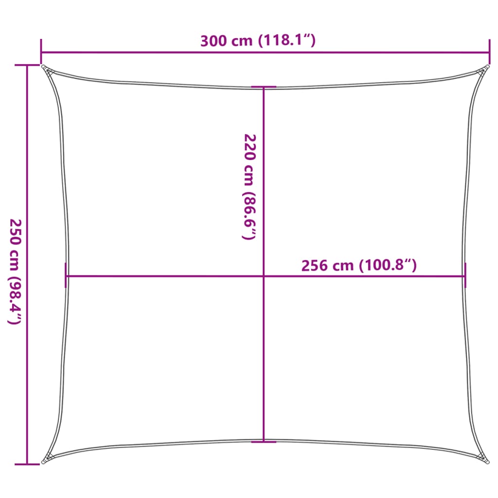 vidaXL Toldo de vela poliéster oxford 100% gris claro 3x2,5 m