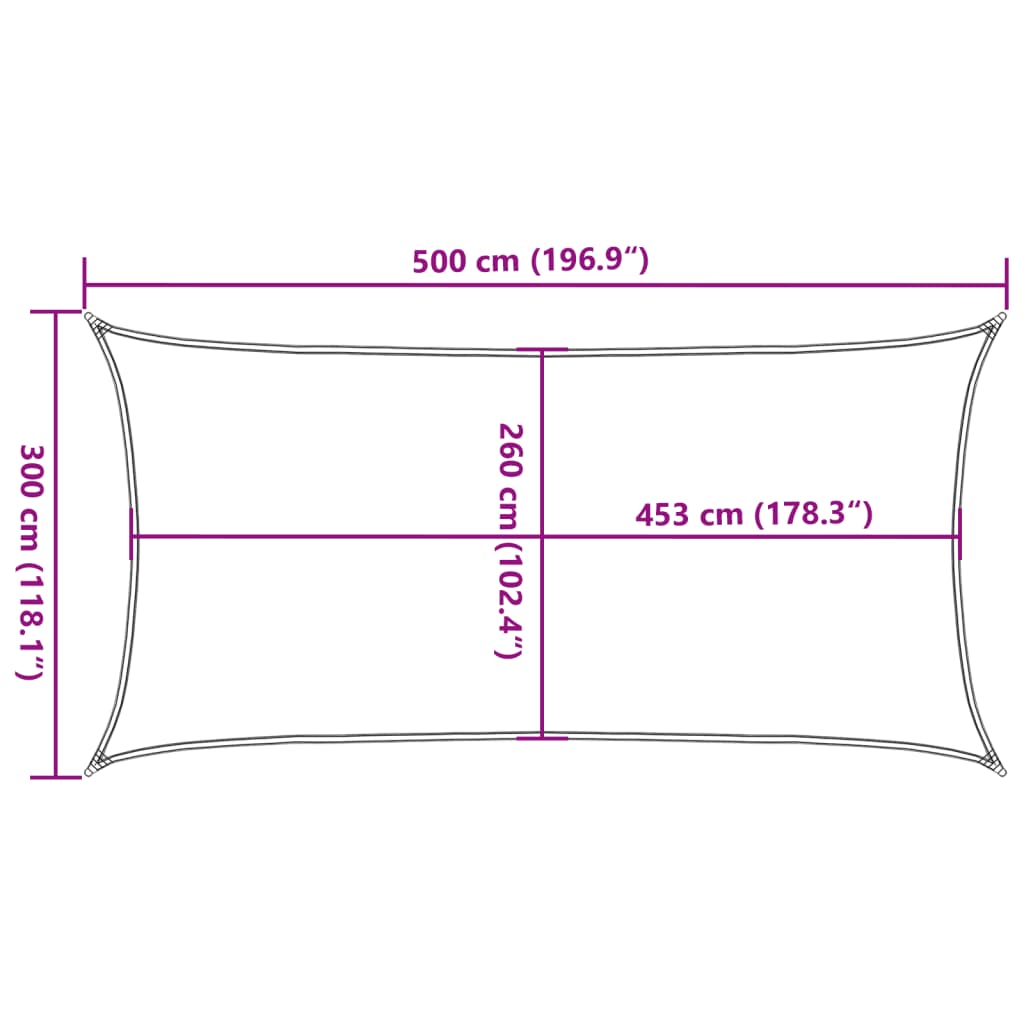 vidaXL Toldo de vela poliéster oxford 100% arena 5x3 m