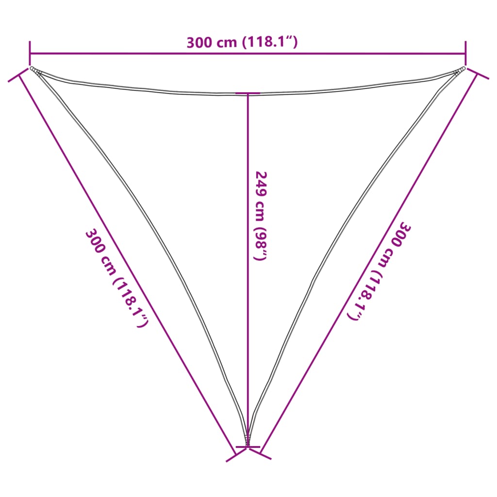 vidaXL Toldo de vela poliéster oxford 100% gris claro 3x3x3 m