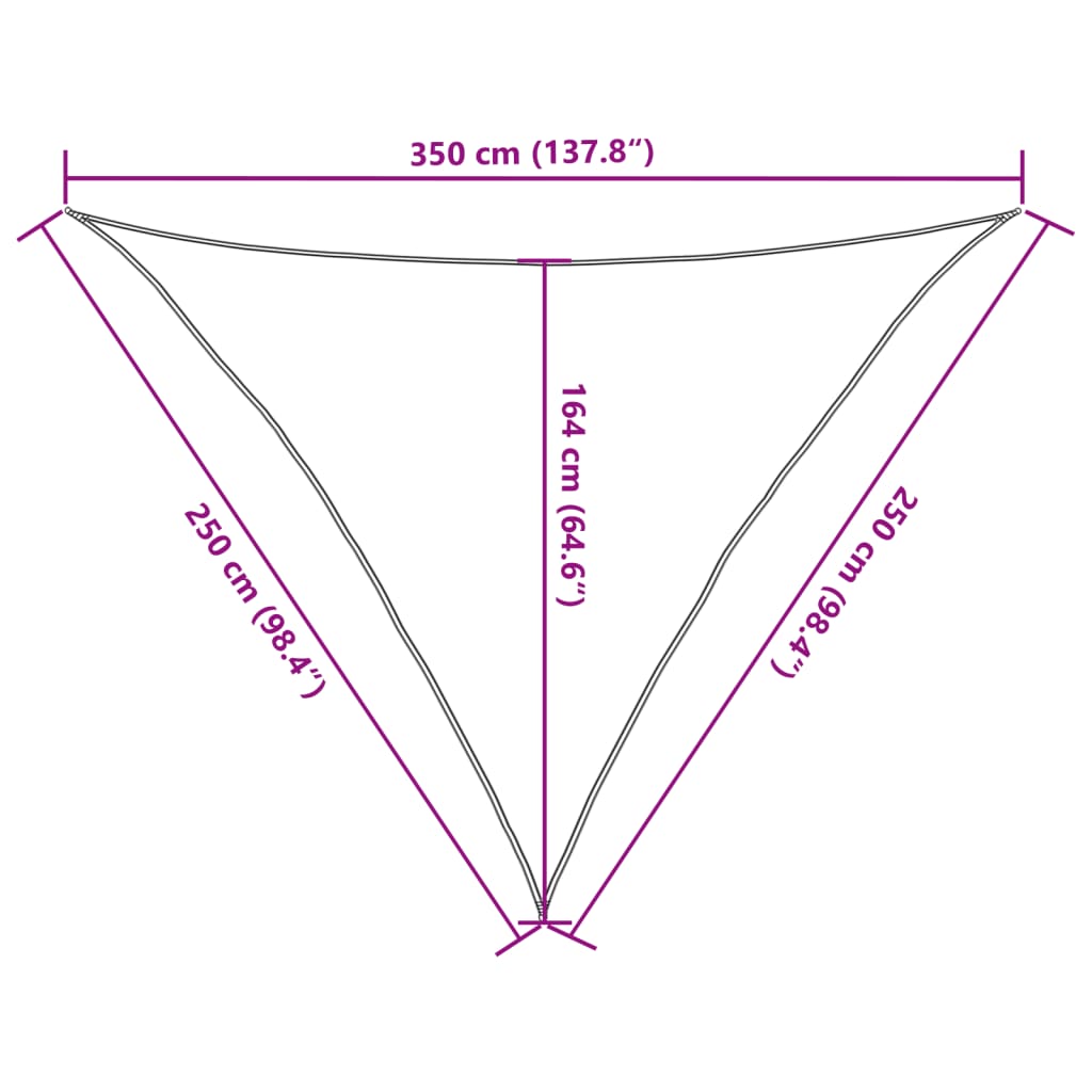 vidaXL Toldo de vela poliéster oxford 100% arena 2,5x2,5x3,5 m