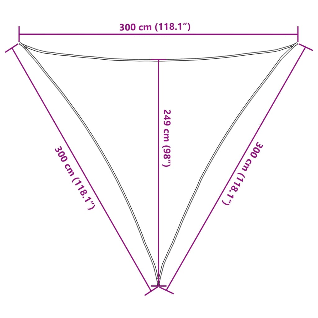 vidaXL Toldo de vela poliéster oxford 100% arena 3x3x3 m