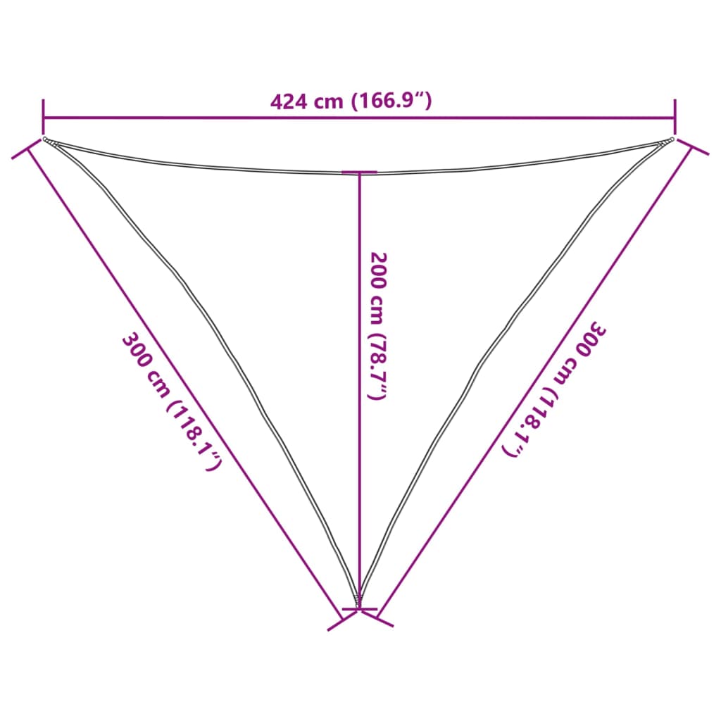 vidaXL Toldo de vela poliéster oxford 100% arena 3x3x4,24 m