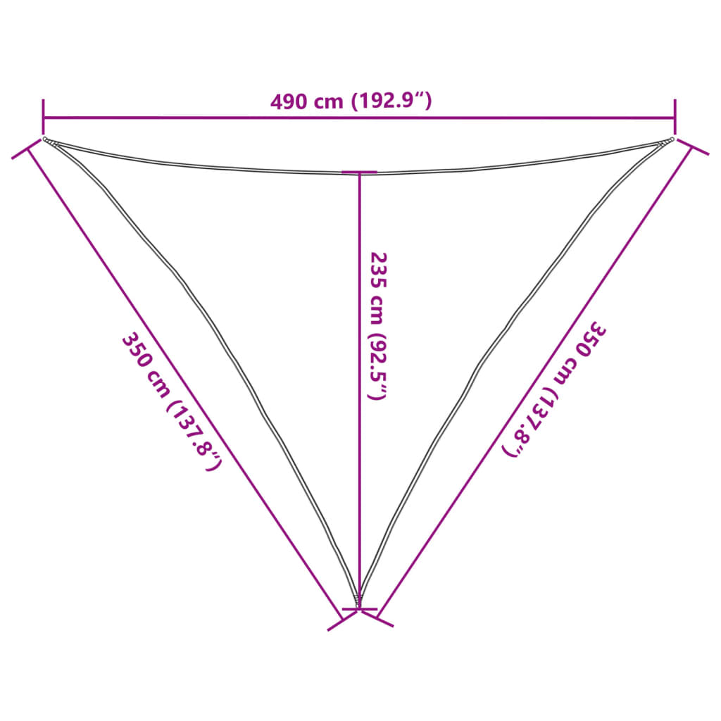 vidaXL Toldo de vela poliéster oxford 100% arena 3,5x3,5x4,9 m