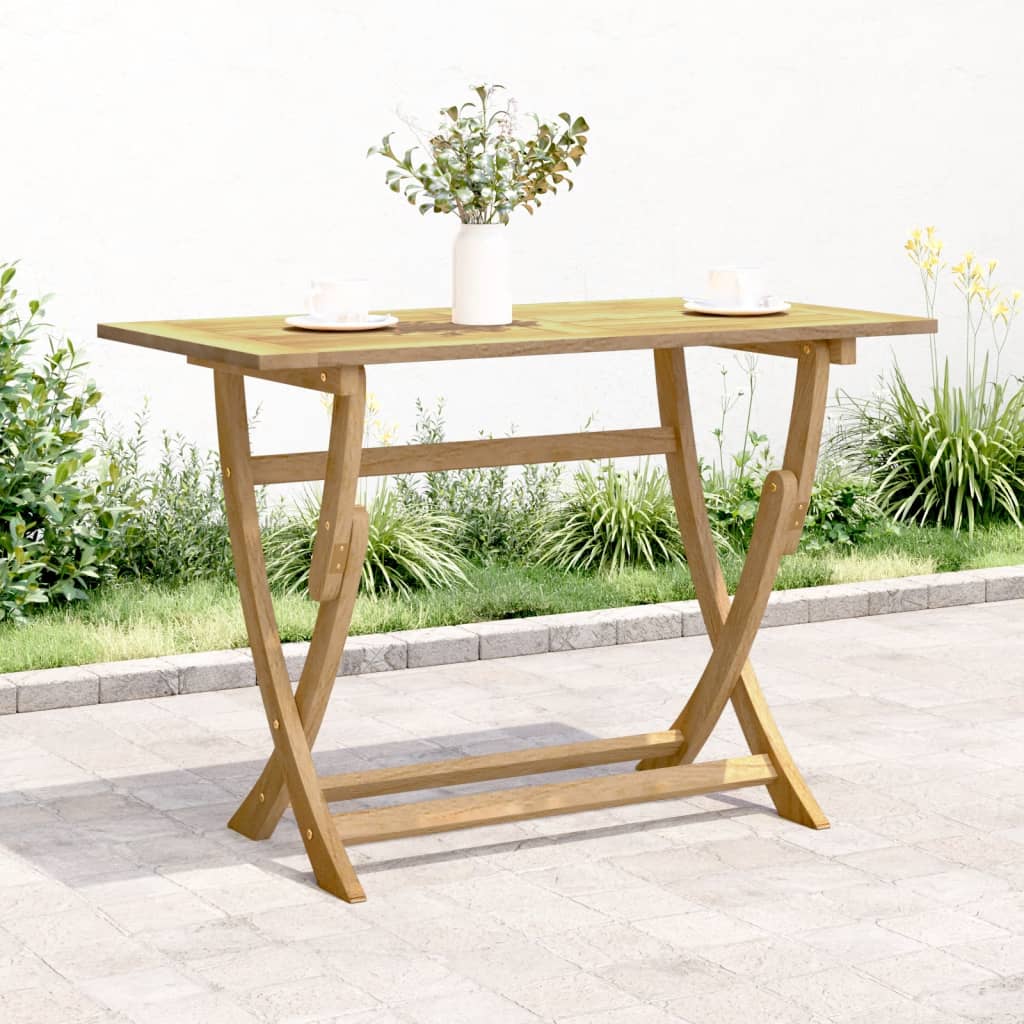 vidaXL Mesa de jardín plegable madera maciza de acacia 110x55x75 cm