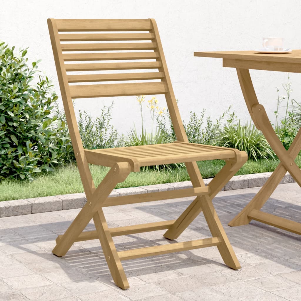 vidaXL Sillas de jardín plegables 2 uds madera acacia 48,5x61,5x87 cm