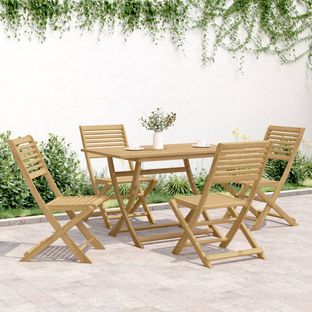 vidaXL Sillas de jardín plegables 4 uds madera acacia 48,5x61,5x87 cm