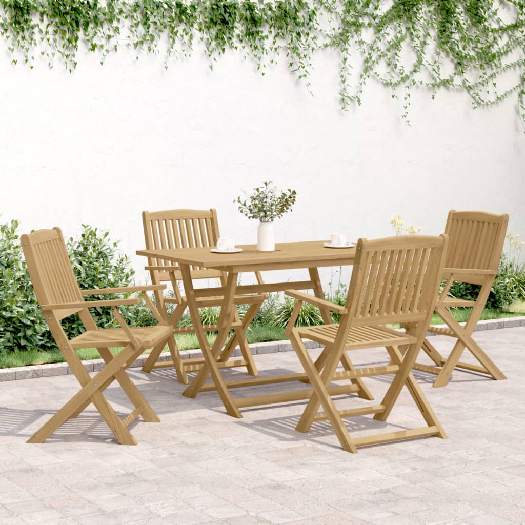 vidaXL Sillas de jardín plegables 4 uds madera acacia 57,5x54,5x90 cm