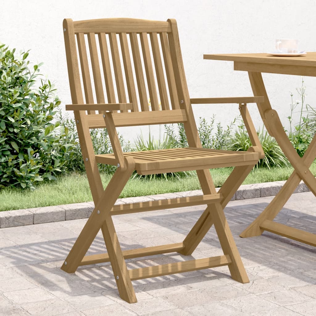 vidaXL Sillas de jardín plegables 4 uds madera acacia 57,5x54,5x90 cm