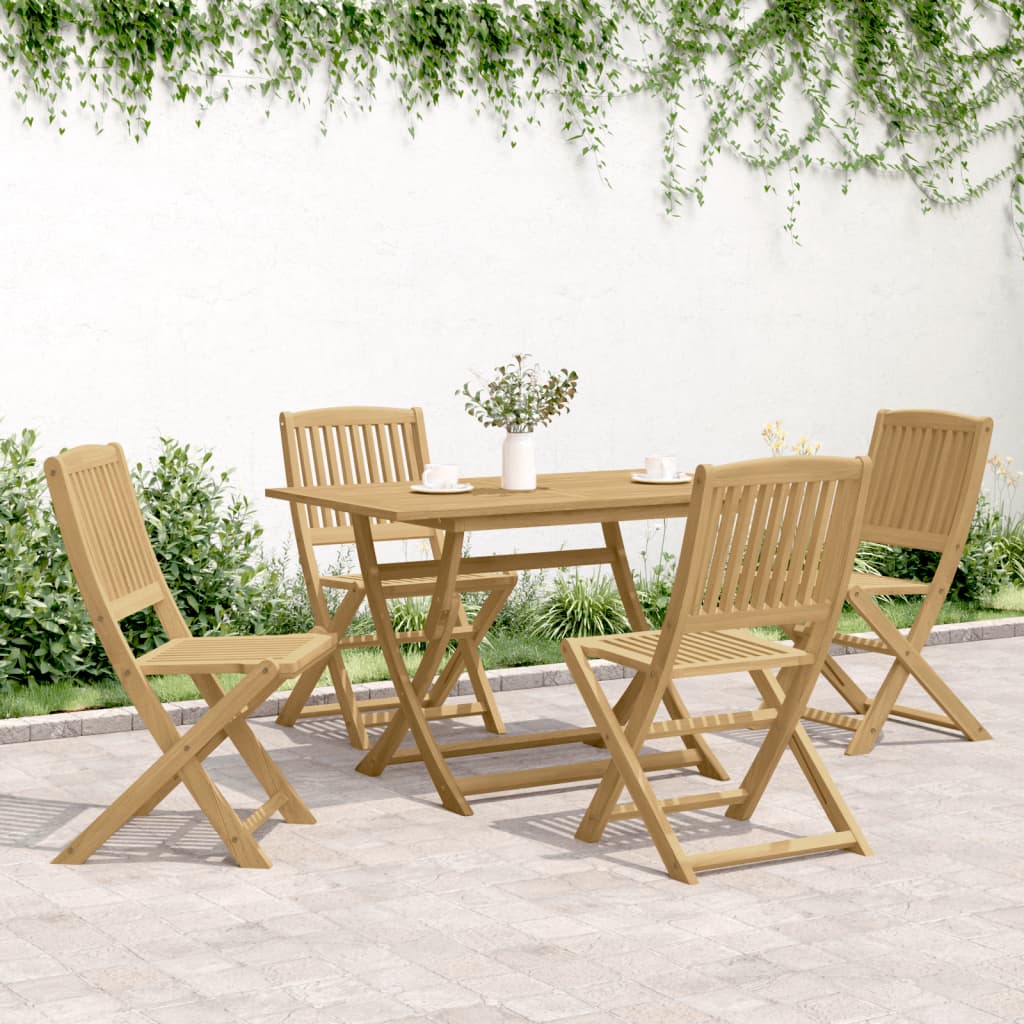 vidaXL Sillas de jardín plegables 4 uds madera acacia 57x49x90 cm