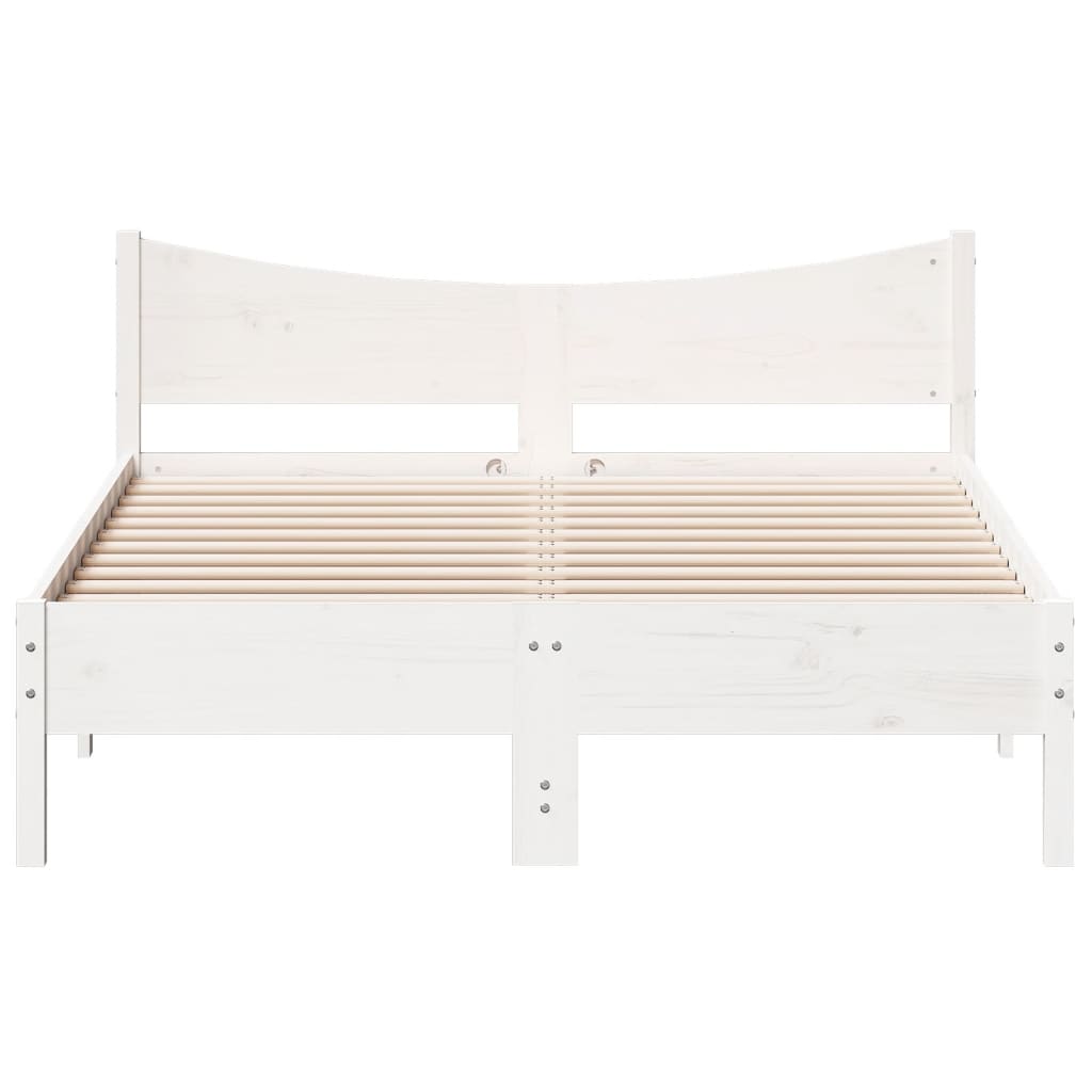 vidaXL Estructura de cama sin colchón madera de pino blanca 140x190 cm