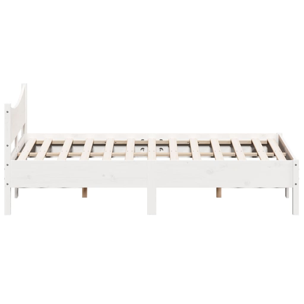 vidaXL Estructura de cama sin colchón madera de pino blanca 140x190 cm