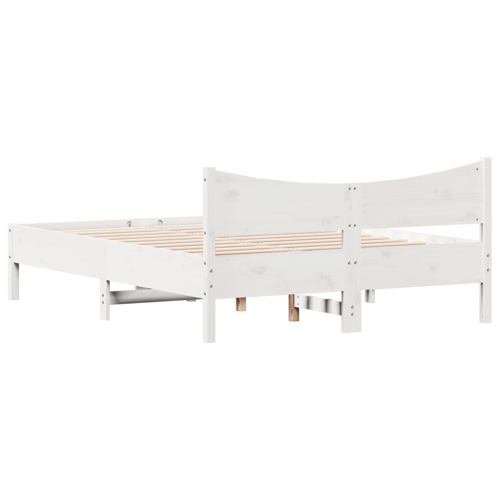 vidaXL Estructura de cama sin colchón madera de pino blanca 140x190 cm