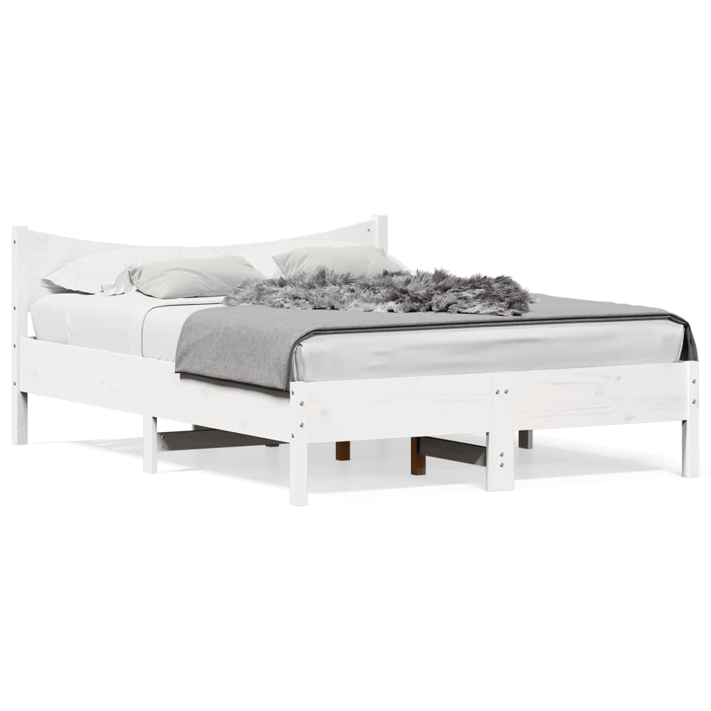 vidaXL Estructura de cama sin colchón madera de pino blanca 140x190 cm