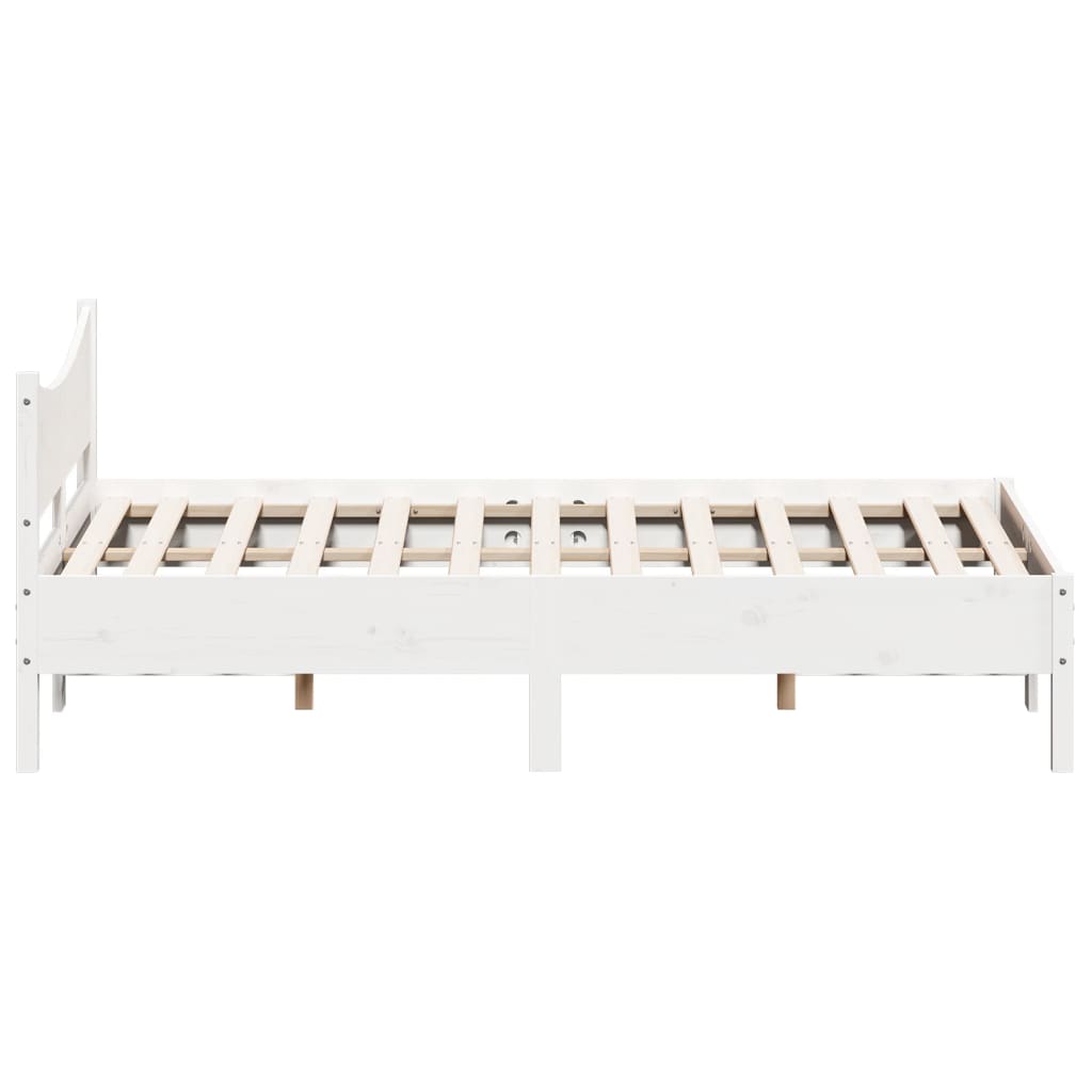 vidaXL Estructura de cama sin colchón madera maciza blanca 120x190 cm