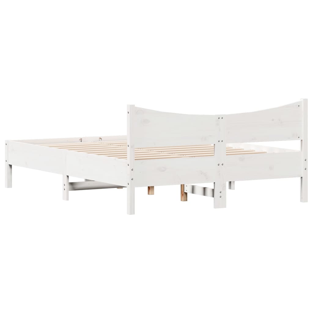 vidaXL Estructura de cama sin colchón madera maciza blanca 120x190 cm