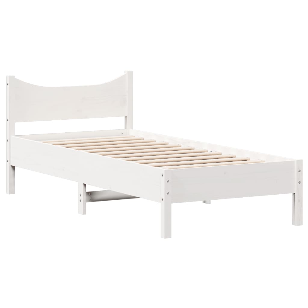 vidaXL Estructura de cama sin colchón madera maciza blanca 75x190 cm