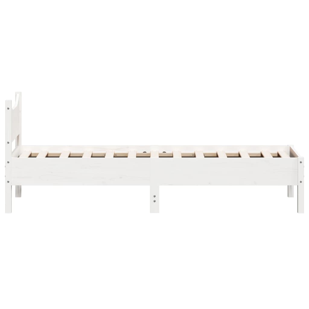 vidaXL Estructura de cama sin colchón madera maciza blanca 75x190 cm