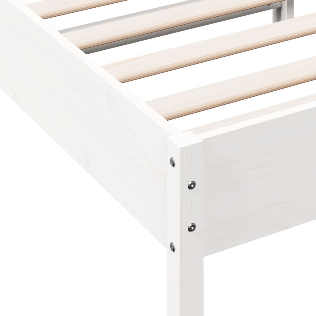 vidaXL Estructura de cama sin colchón madera maciza blanca 75x190 cm