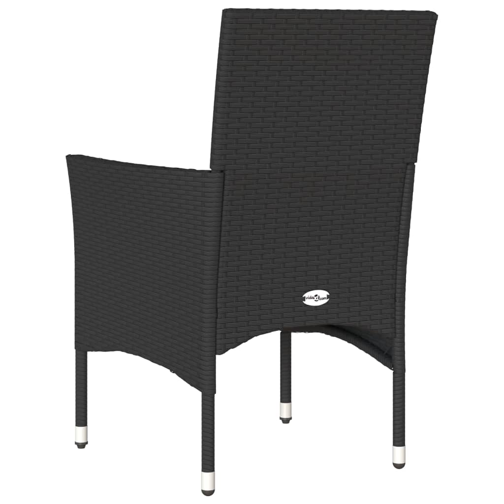 vidaXL Sillones de jardín con cojines 2 uds ratán sintético negro