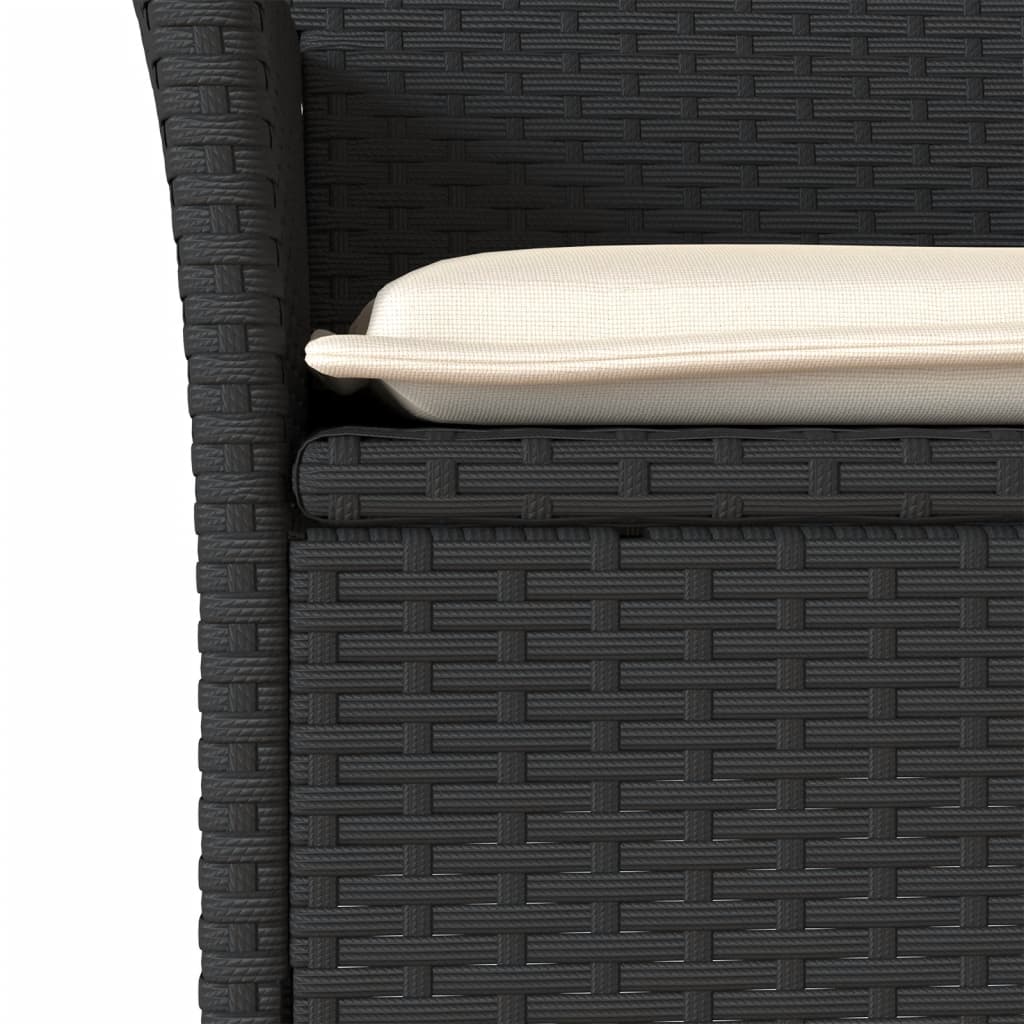 vidaXL Sillones de jardín con cojines 2 uds ratán sintético negro