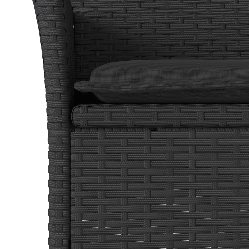 vidaXL Sillones de jardín con cojines 2 uds ratán sintético negro