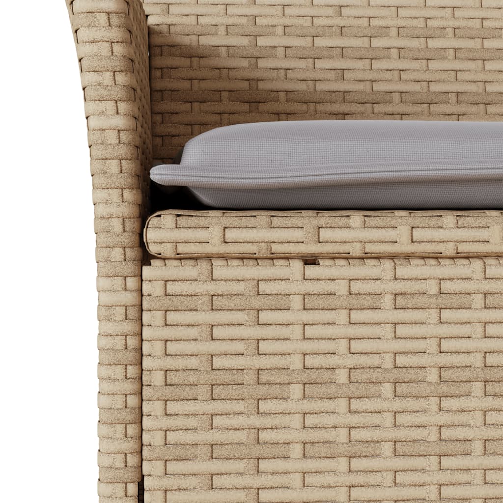 vidaXL Sillones de jardín con cojines 2 uds ratán sintético beige