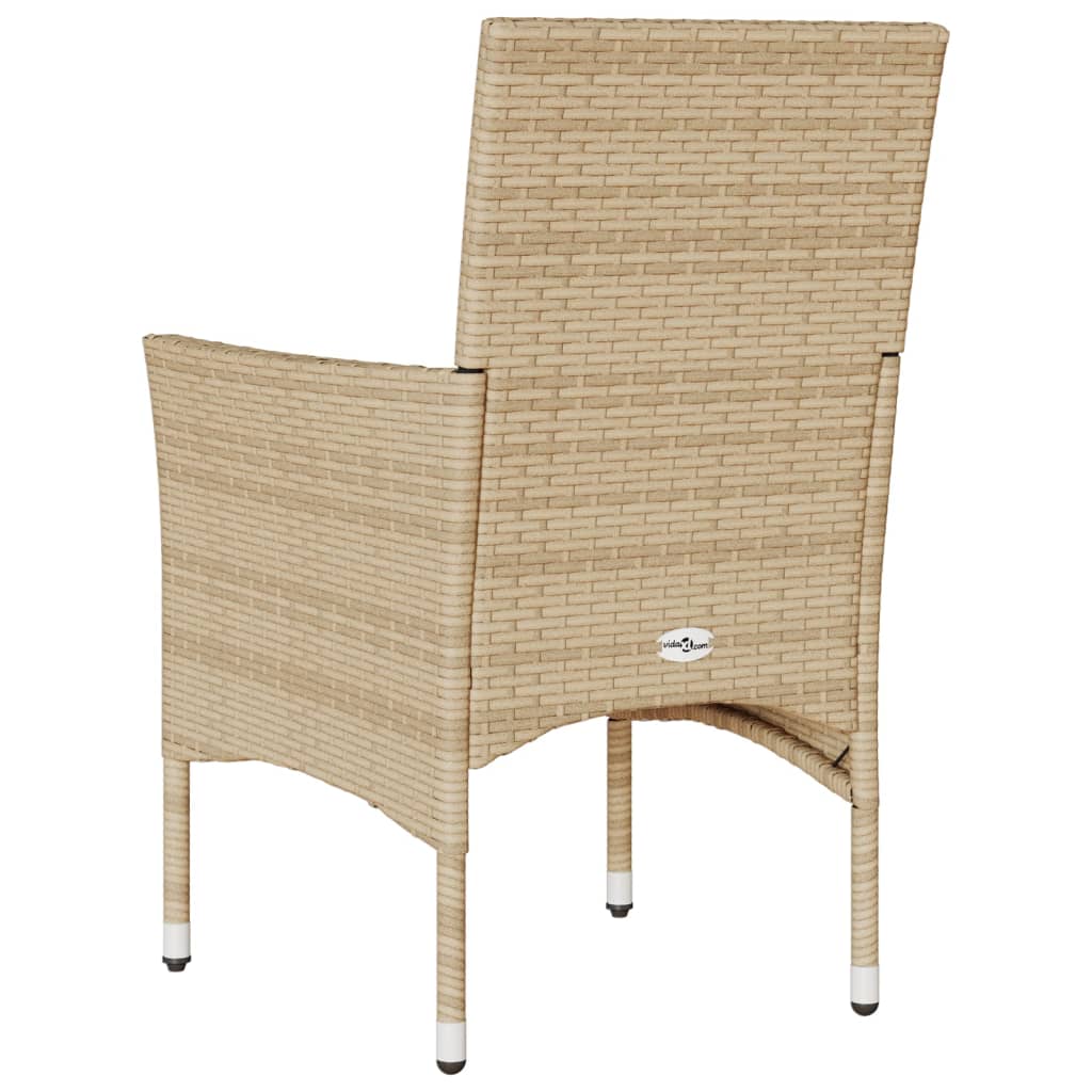 vidaXL Sillones de jardín con cojines 2 uds ratán sintético beige